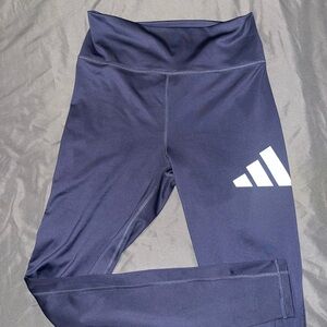 adidas Navy High-Waist Logo Leggings for Woman